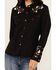 Image #3 - Scully Women's Floral Embroidered Long Sleeve Pearl Snap Western Shirt , Black, hi-res