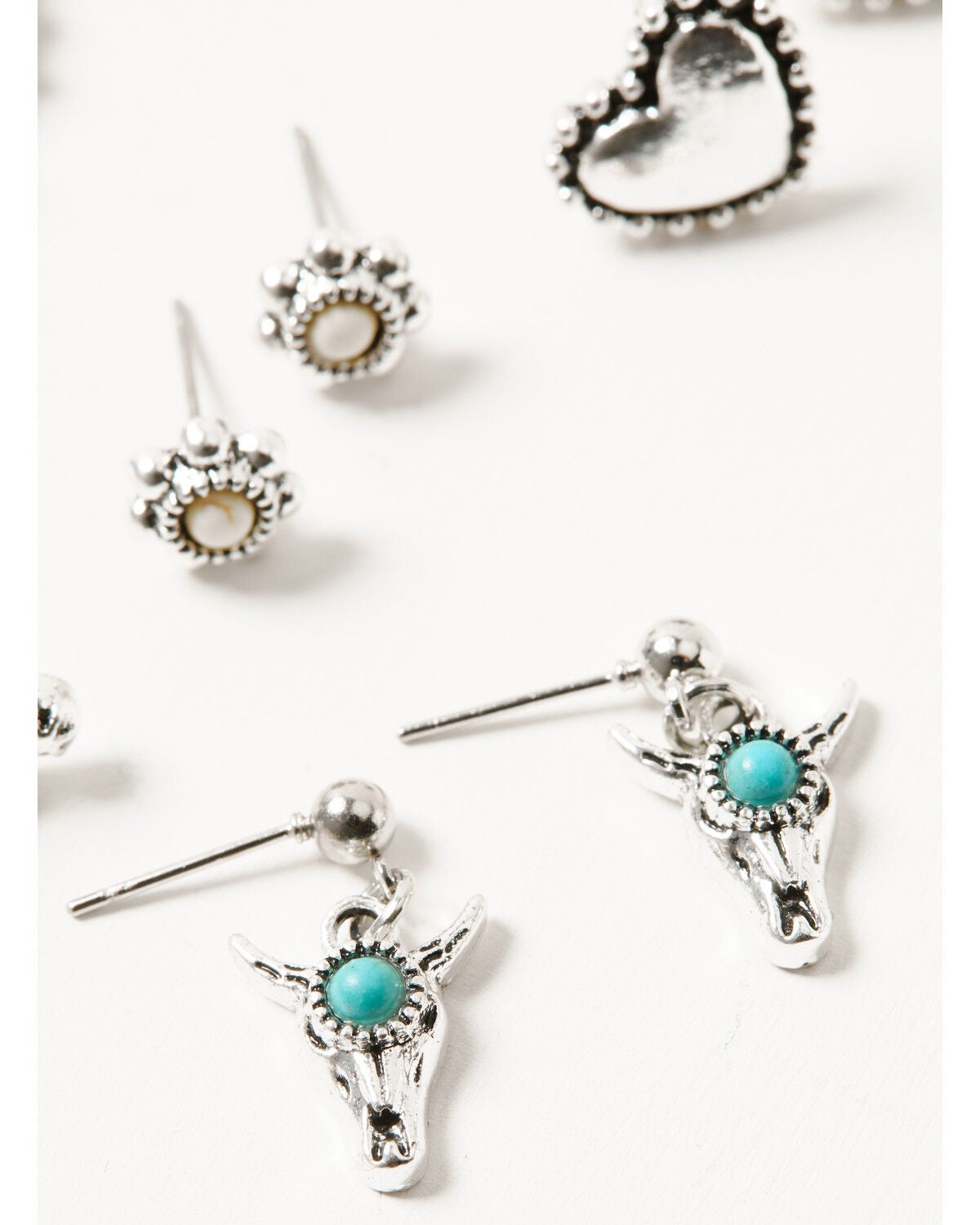 Image #6 - Shyanne Women's Cowgirl Charm Earring Set - 5 Piece, Silver, hi-res