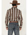 Image #4 - Wrangler Men's Checotah Southwestern Striped Print Long Sleeve Pearl Snap Western Shirt - Tall, Brown, hi-res