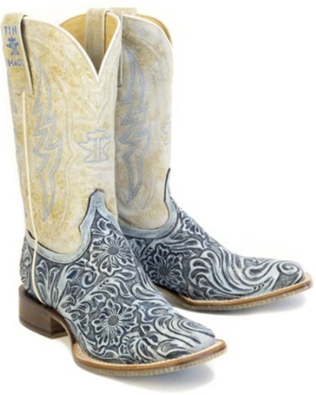 Image #1 - Tin Haul Women's Charmcut Western Boots - Broad Square Toe, Brown, hi-res