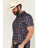 Image #2 - Rock & Roll Denim Men's Conversational Print Short Sleeve Polo Shirt, Navy, hi-res
