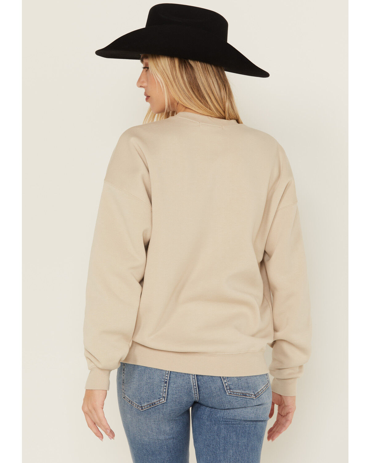 Image #4 - Youth in Revolt Women's Embroidered Lucky Crewneck Sweatshirt, Cream, hi-res