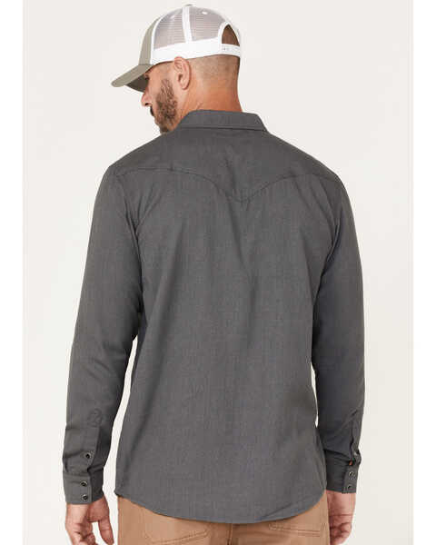 Cody James Men's FR Solid Lightweight Inherent Long Sleeve Snap Work Shirt , Charcoal, hi-res