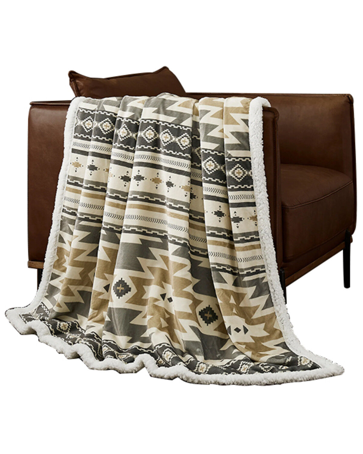Image #1 - HiEnd Accents Desert Sage Campfire Sherpa Throw, Multi, hi-res