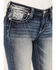 Image #4 - Miss Me Women's Dark Wash Mid Rise Floral Paisley Wing Bootcut Jeans, Dark Blue, hi-res