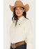 Image #2 - Cinch Women's Striped Long Sleeve Button-Down Western Shirt, Cream, hi-res