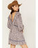 Image #4 - Jen's Pirate Booty Women's Floral Print Long Sleeve Wildflower Lasi Mini Dress, Blue, hi-res