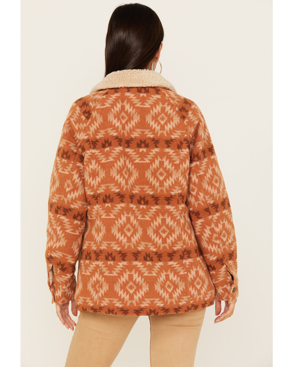Image #4 - Shyanne Women's Southwestern Blanket Sherpa Lined Jacket, Caramel, hi-res