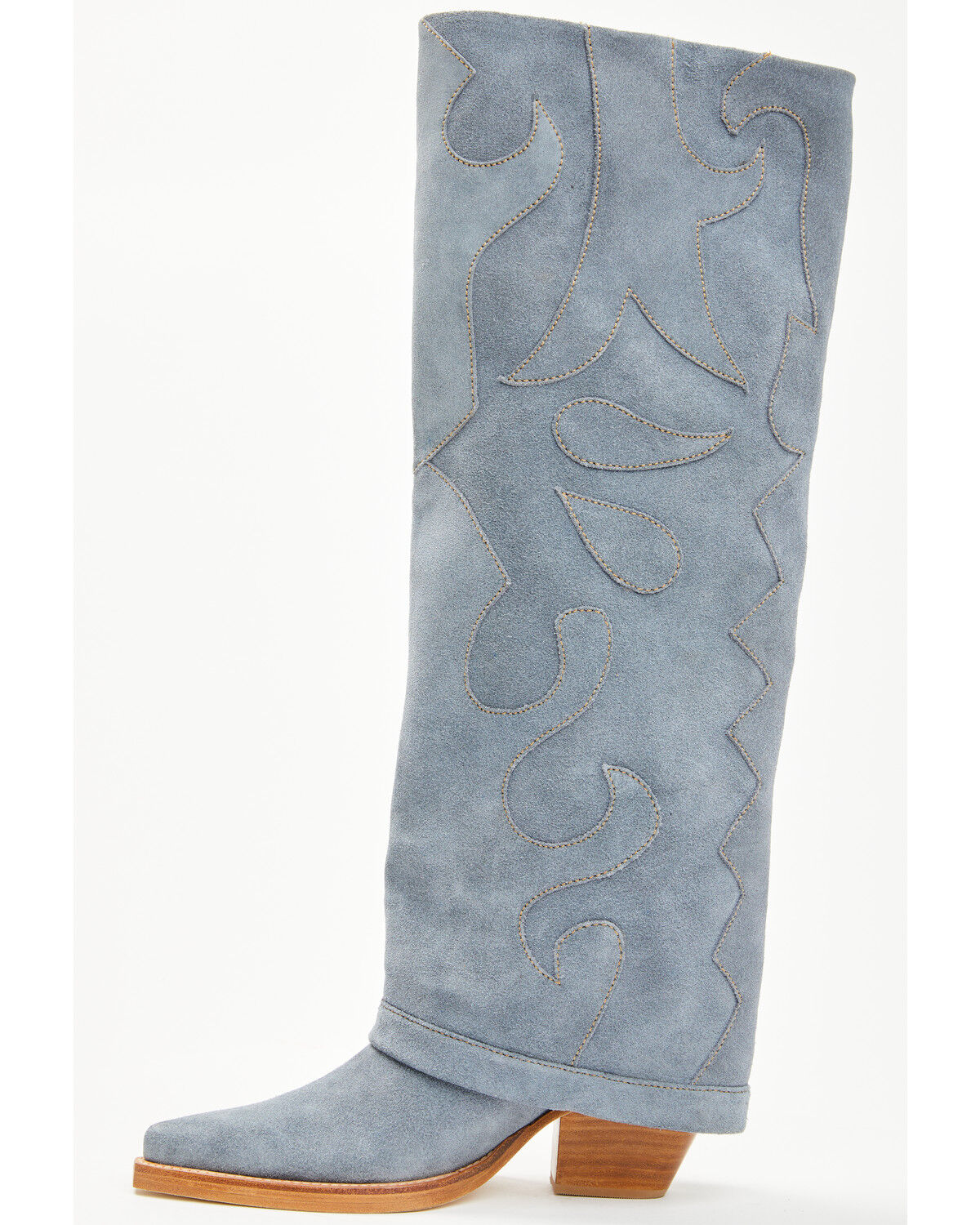 Image #3 - Wonderwest Women's Zendaya Tall Suede Western Boots - Snip Toe, Blue, hi-res