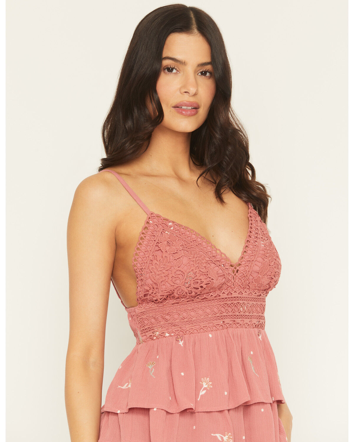 Image #2 - A.T.A.P Women's Crochet Embroidered Tank Top, Pink, hi-res