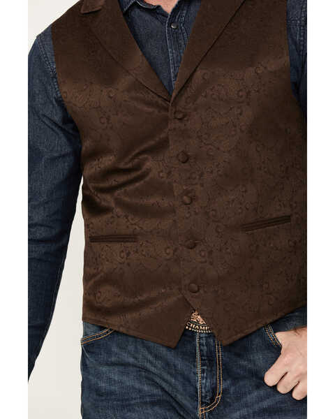 Image #3 - Cody James Men's Nashville Paisley Print Dress Vest, Brown, hi-res