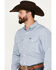 Image #3 - Wrangler Men's Plaid Print Long Sleeve Button-Down Western Performance Shirt, Blue, hi-res