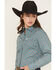 Image #2 - Cinch Women's Geo Print Long Sleeve Button-Down Western Shirt, Blue, hi-res