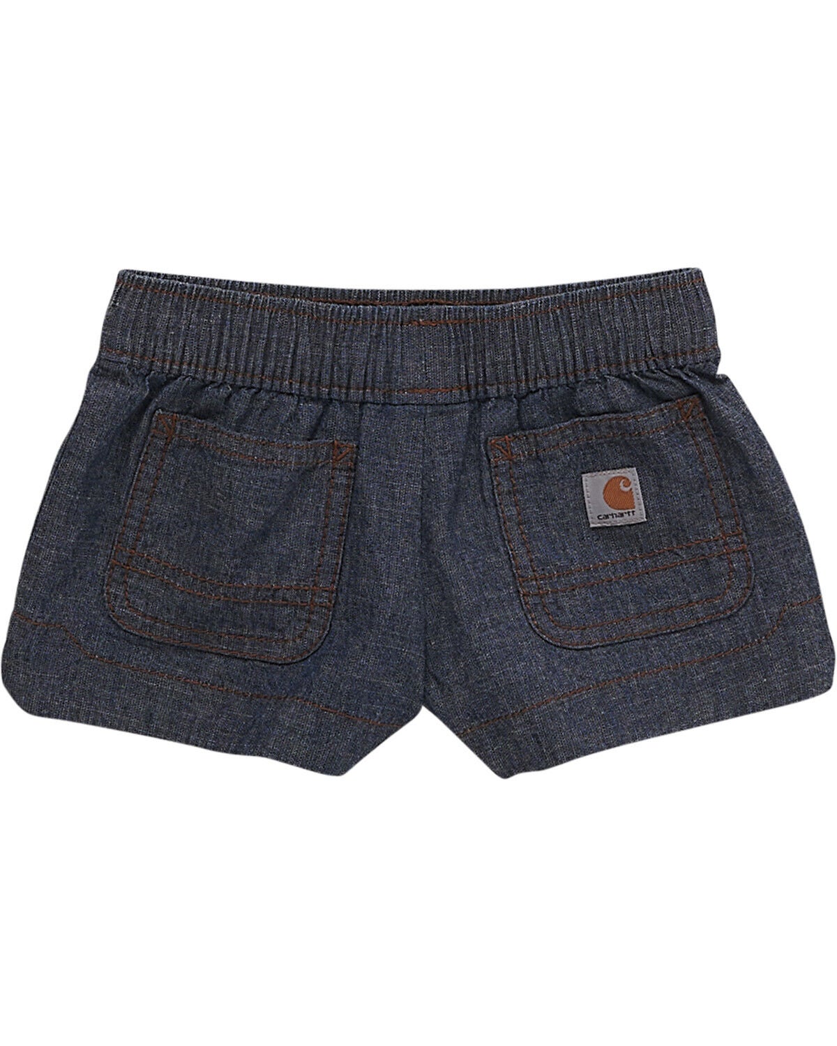 Image #2 - Carhartt Toddler Girls' Chambray Medium Wash Shorts, Medium Wash, hi-res