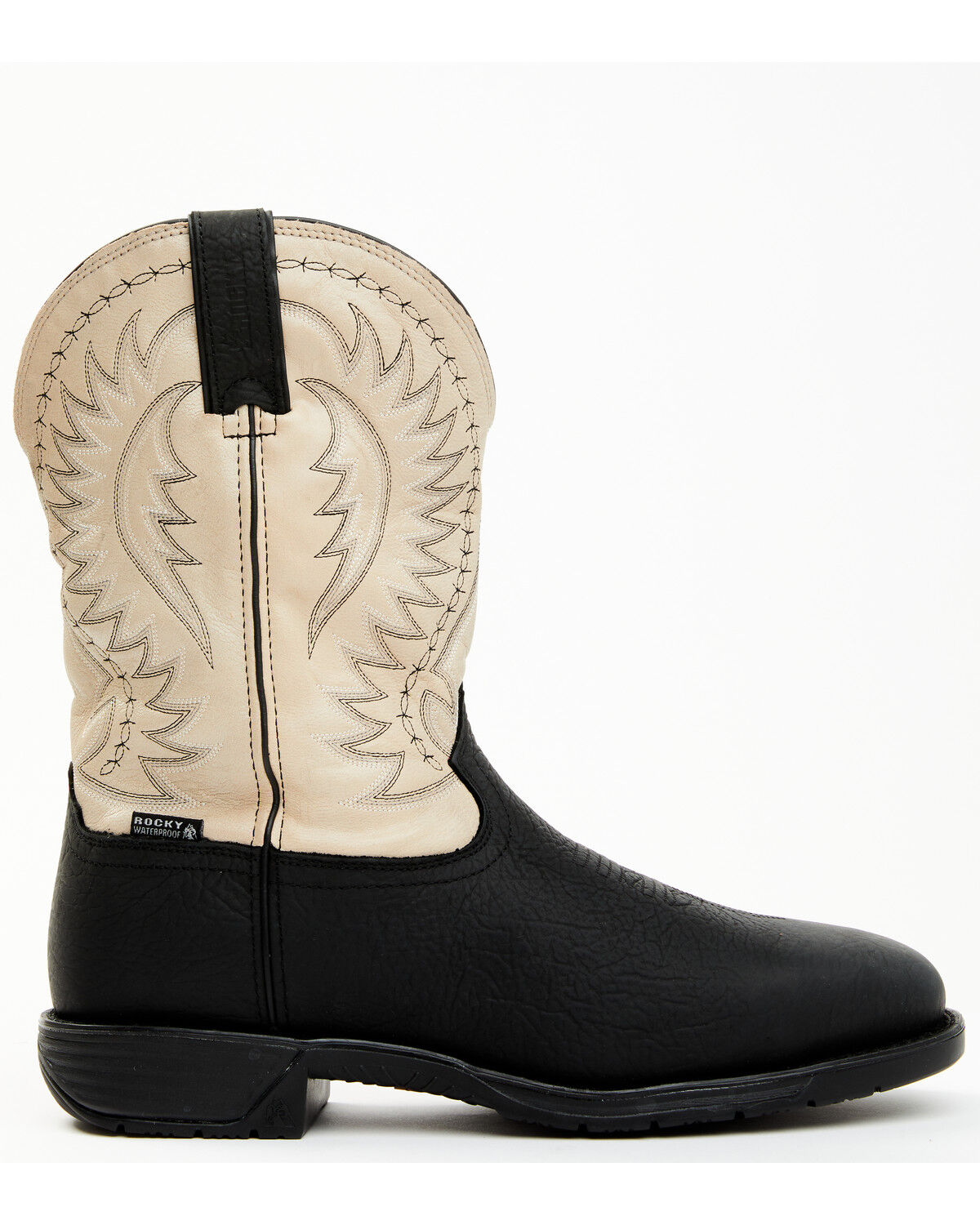 Image #2 - Rocky Men's Rugged Trail Pull On Western Work Boots - Steel Toe, , hi-res