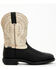 Rocky Men's Rugged Trail Pull On Western Work Boots - Steel Toe , Black/white, hi-res