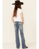 Grace In LA Girls' Medium Wash Tribal Southwestern Pocket Embroidered Bootcut Jeans , Blue, hi-res