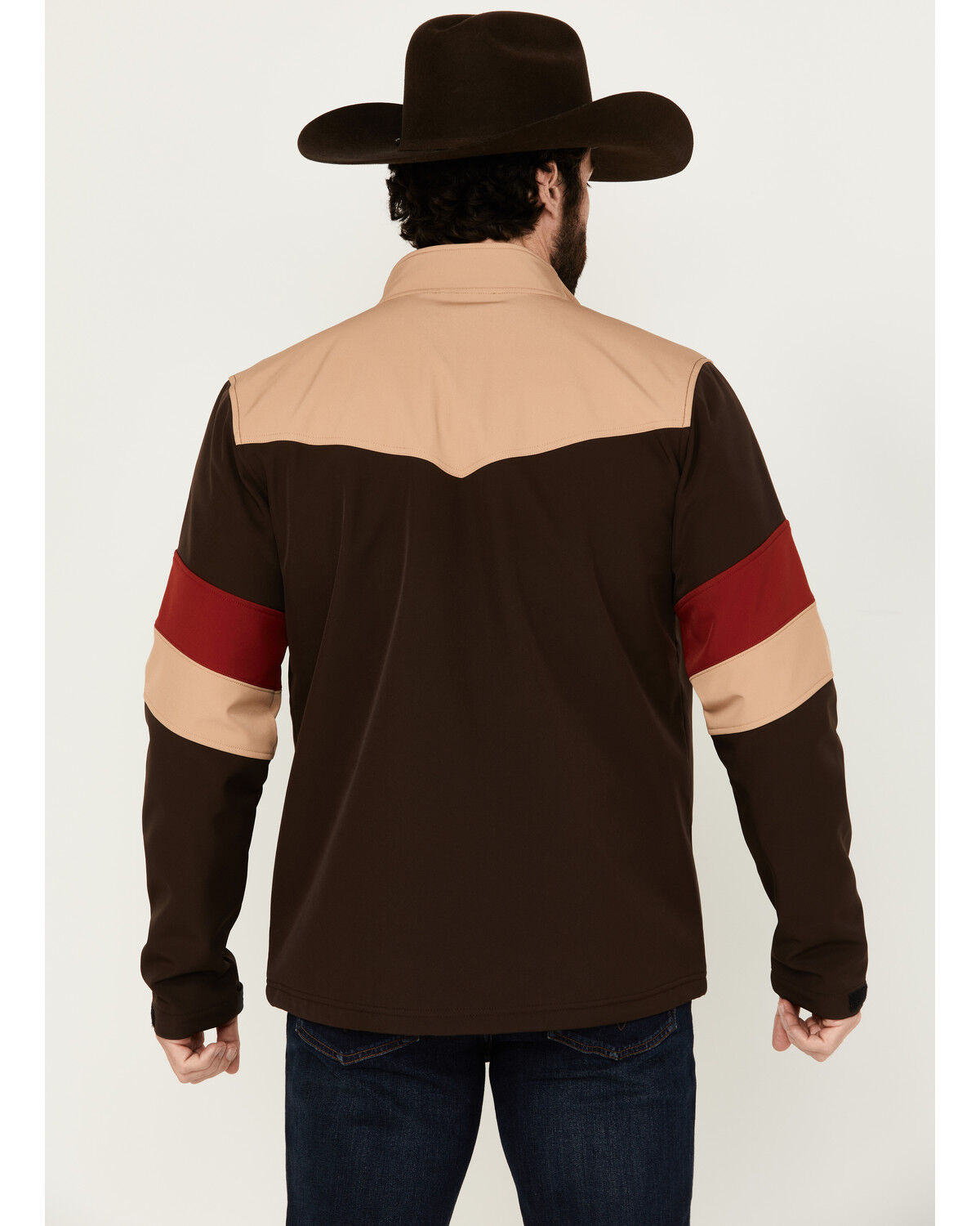 Image #4 - RANK 45® Men's Chevron Moto Softshell Jacket, Coffee, hi-res