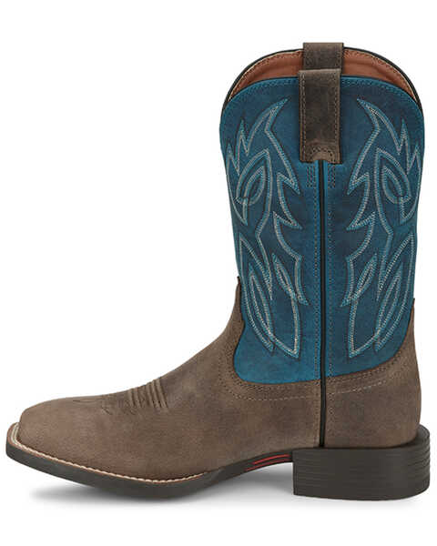 Image #3 - Justin Men's Canter Western Boots - Broad Square Toe, Grey, hi-res