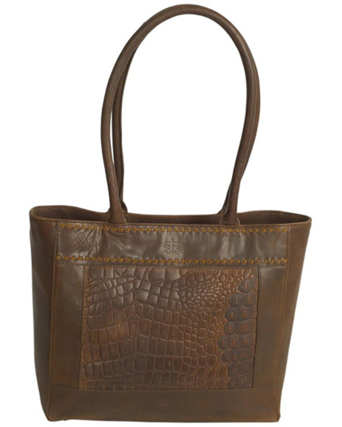 Image #1 - STS Ranchwear By Carroll Women's Catalina Crocodile Print Tote, Brown, hi-res