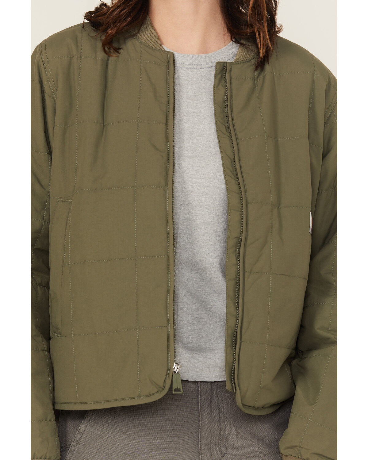 Image #3 - Carhartt Women's Rain Defender® Loose Fit Lightweight Insulated Jacket, Olive, hi-res