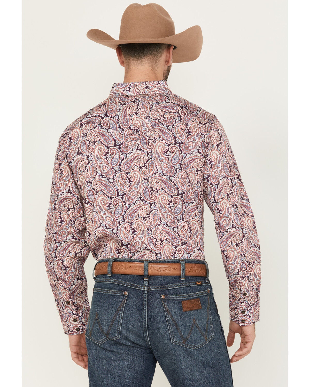 Image #4 - Moonshine Spirit&reg; Men's Opre Paisley Print Long Sleeve Snap Western Shirt, Purple, hi-res