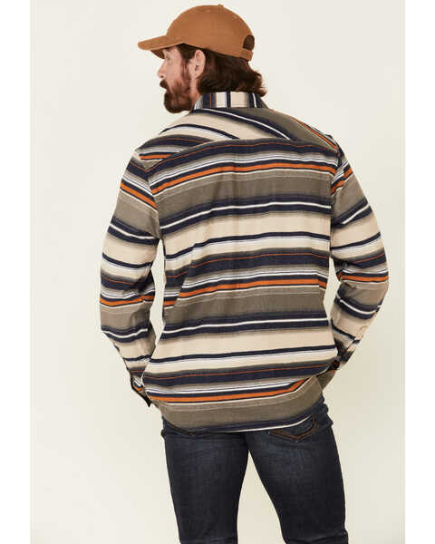 Image #4 - North River Men's Oatmeal Lake Striped Long Sleeve Western Flannel Shirt , Oatmeal, hi-res