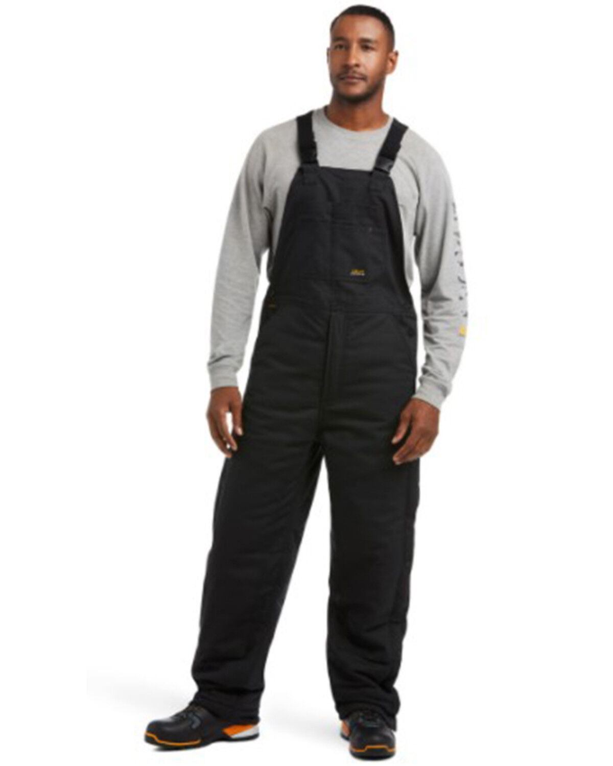 Image #1 - Ariat Rebar Men's Duracanvas Stretch Insulated Work Bib Overalls - Big, Black, hi-res