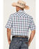 Roper Men's Classic Large Plaid Short Sleeve Pearl Snap Western Shirt , Blue, hi-res