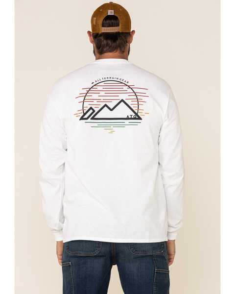 Image #5 - ATG by Wrangler Men's All-Terrain White Mountain Outline Graphic Long Sleeve T-Shirt , White, hi-res