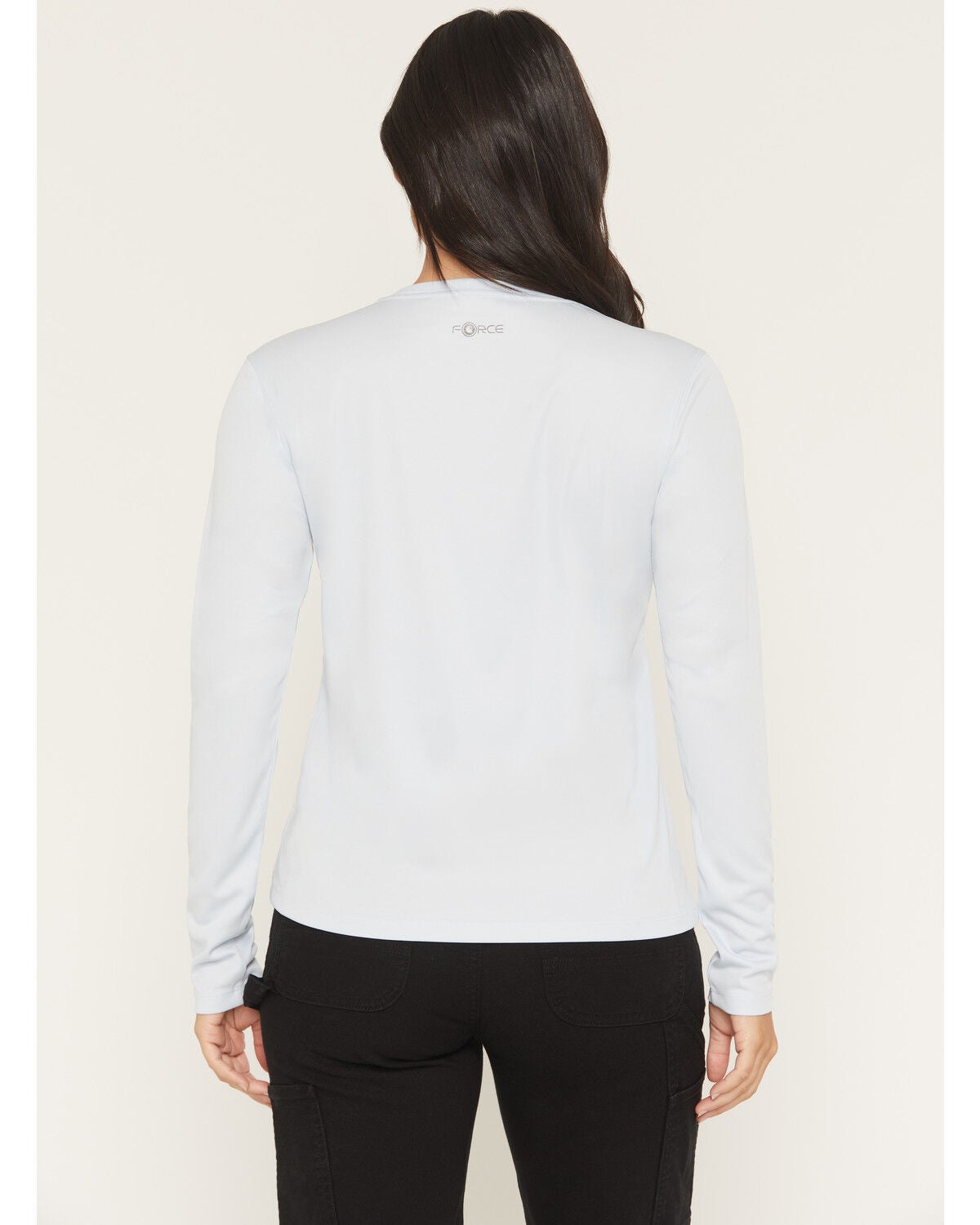 Image #4 - Carhartt Women's Force&reg; Sun Defender Logo Relaxed Fit Long Sleeve Graphic Tee, Light Blue, hi-res