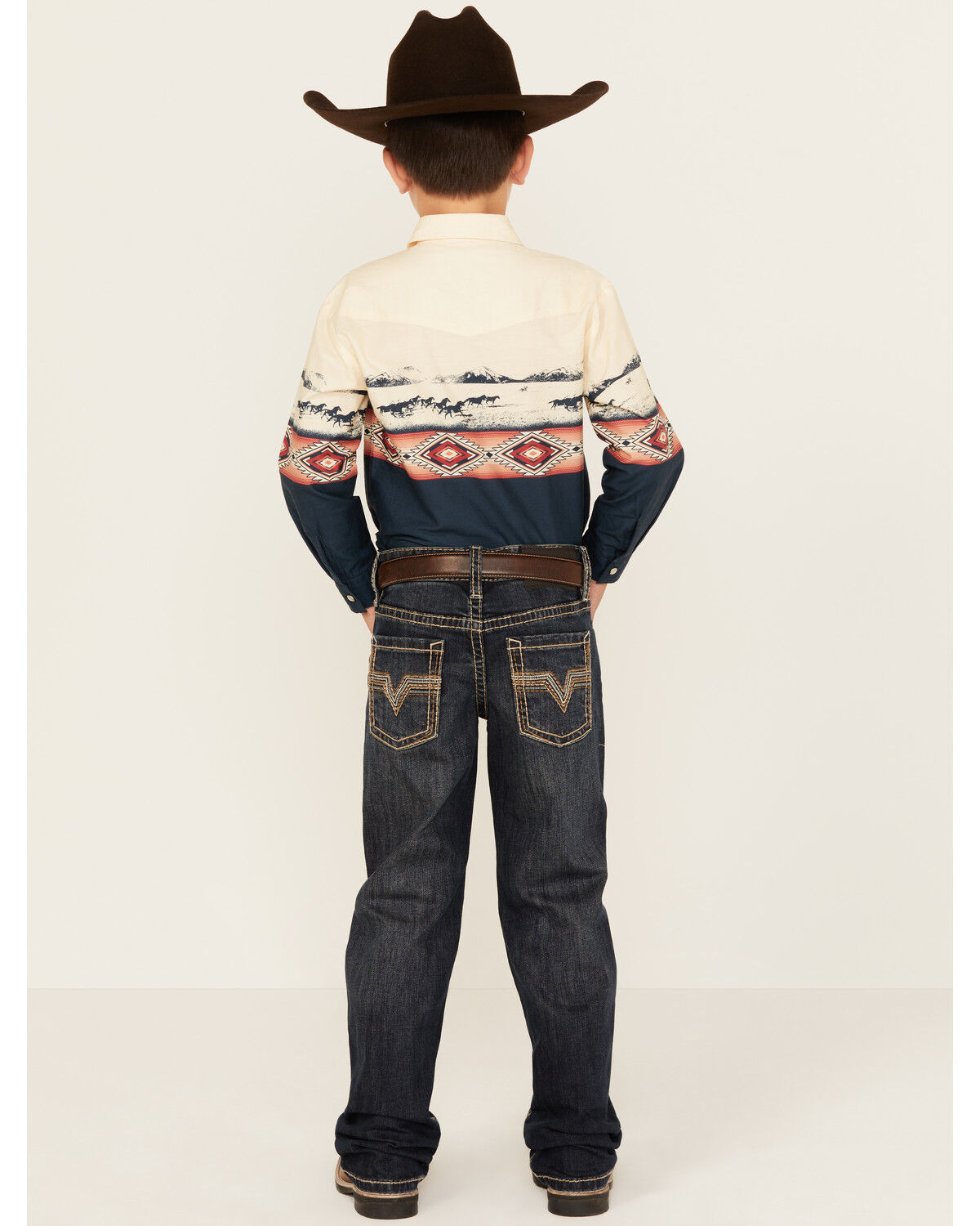Image #3 - Rock & Roll Denim Boys' Dark Wash Bootcut Stretch Denim Jeans, Blue, hi-res
