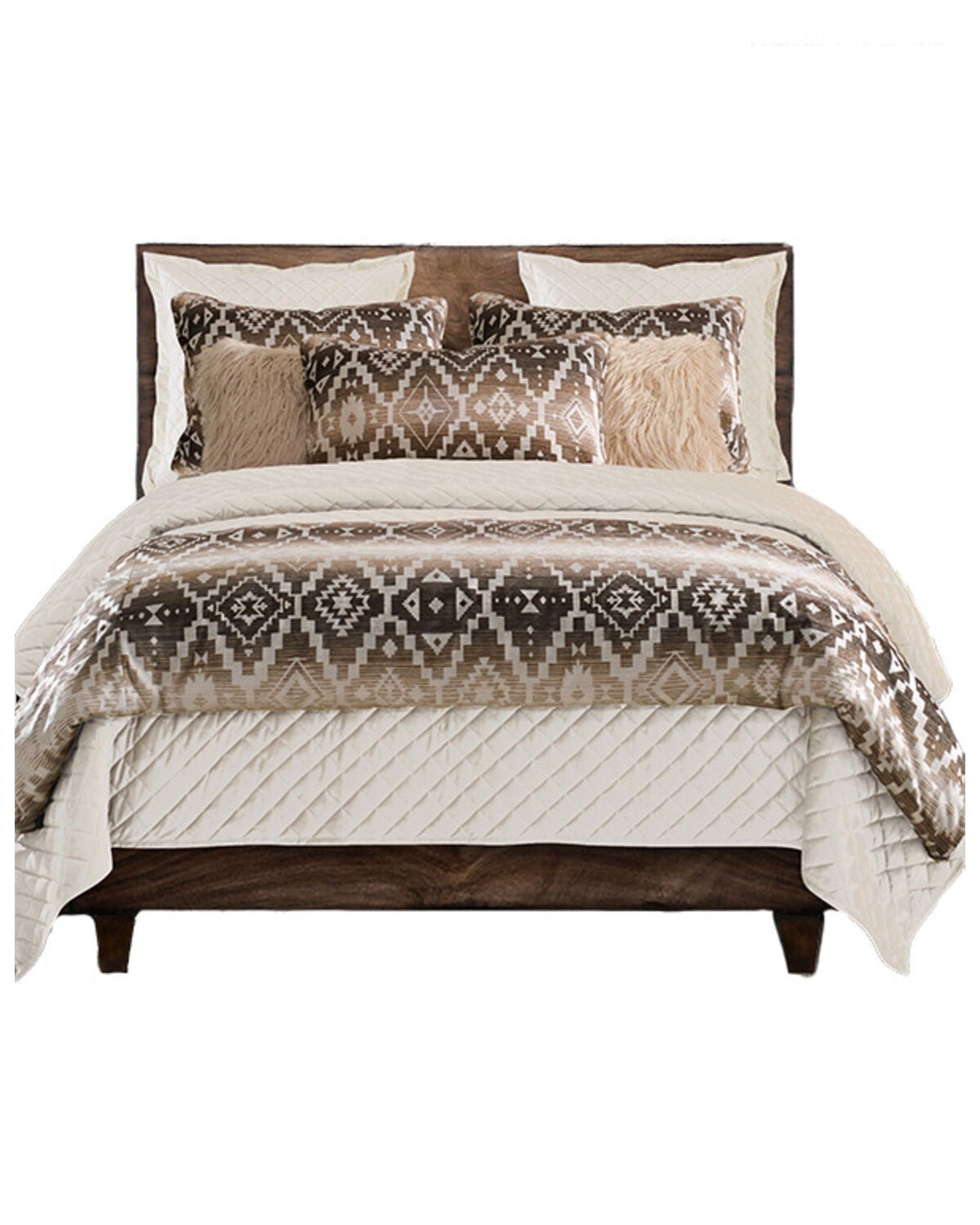 Image #1 - HiEnd Accents Chalet Southwestern Print 3 Piece Duvet Cover Set - King Size, Brown, hi-res