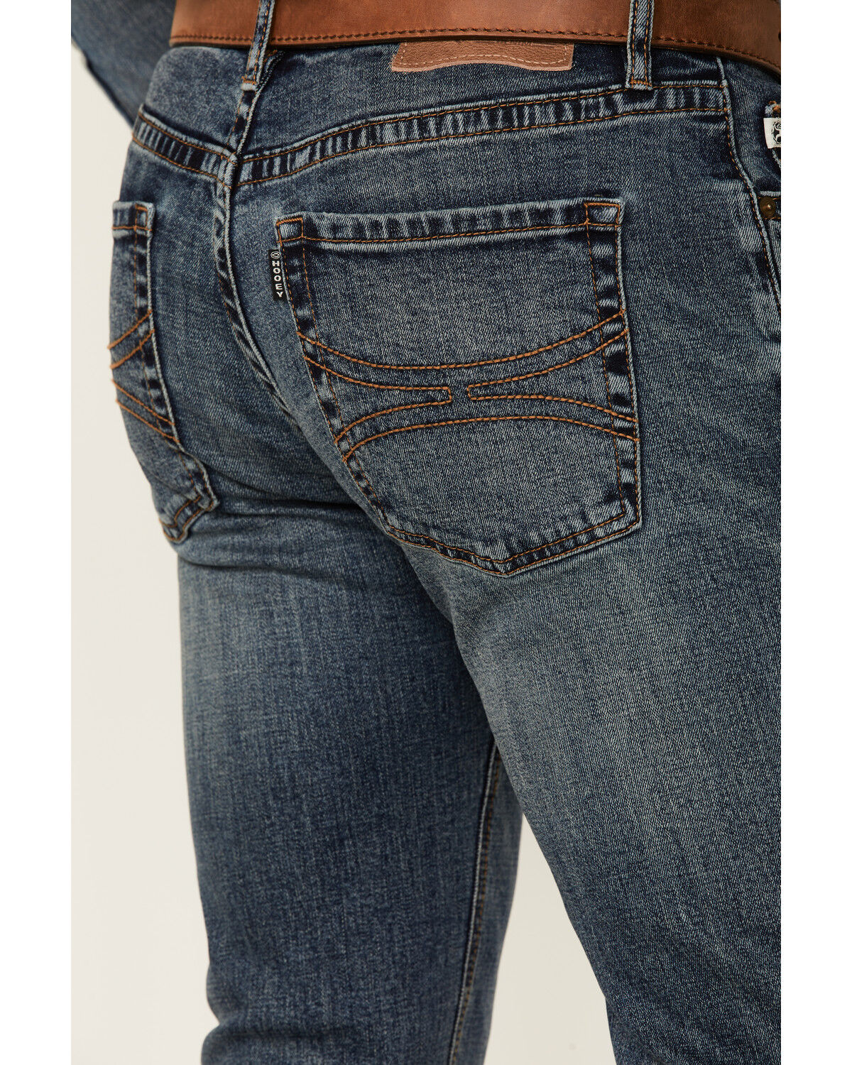 Image #2 - Hooey by Rock & Roll Denim Men's Revolver Medium Vintage Stretch Slim Straight Jeans, Blue, hi-res