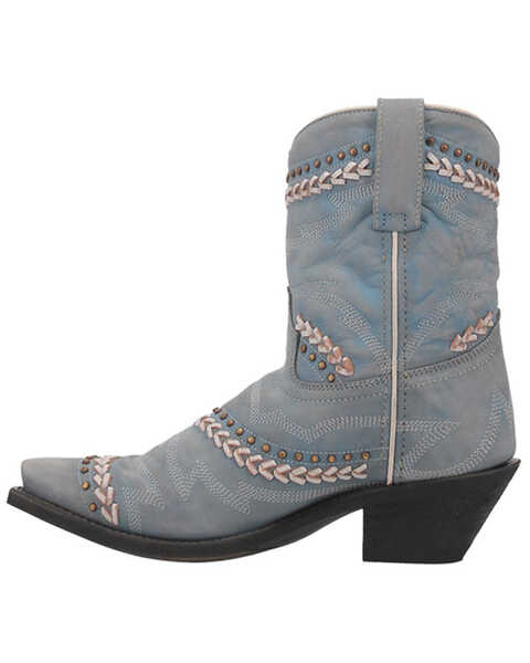 Image #3 - Laredo Women's Fancy Leather Western Boot - Snip Toe, Light Blue, hi-res
