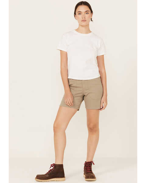 Image #1 - Carhartt Women's Rugged Flex™ Relaxed Fit Canvas Work Shorts , Light Grey, hi-res