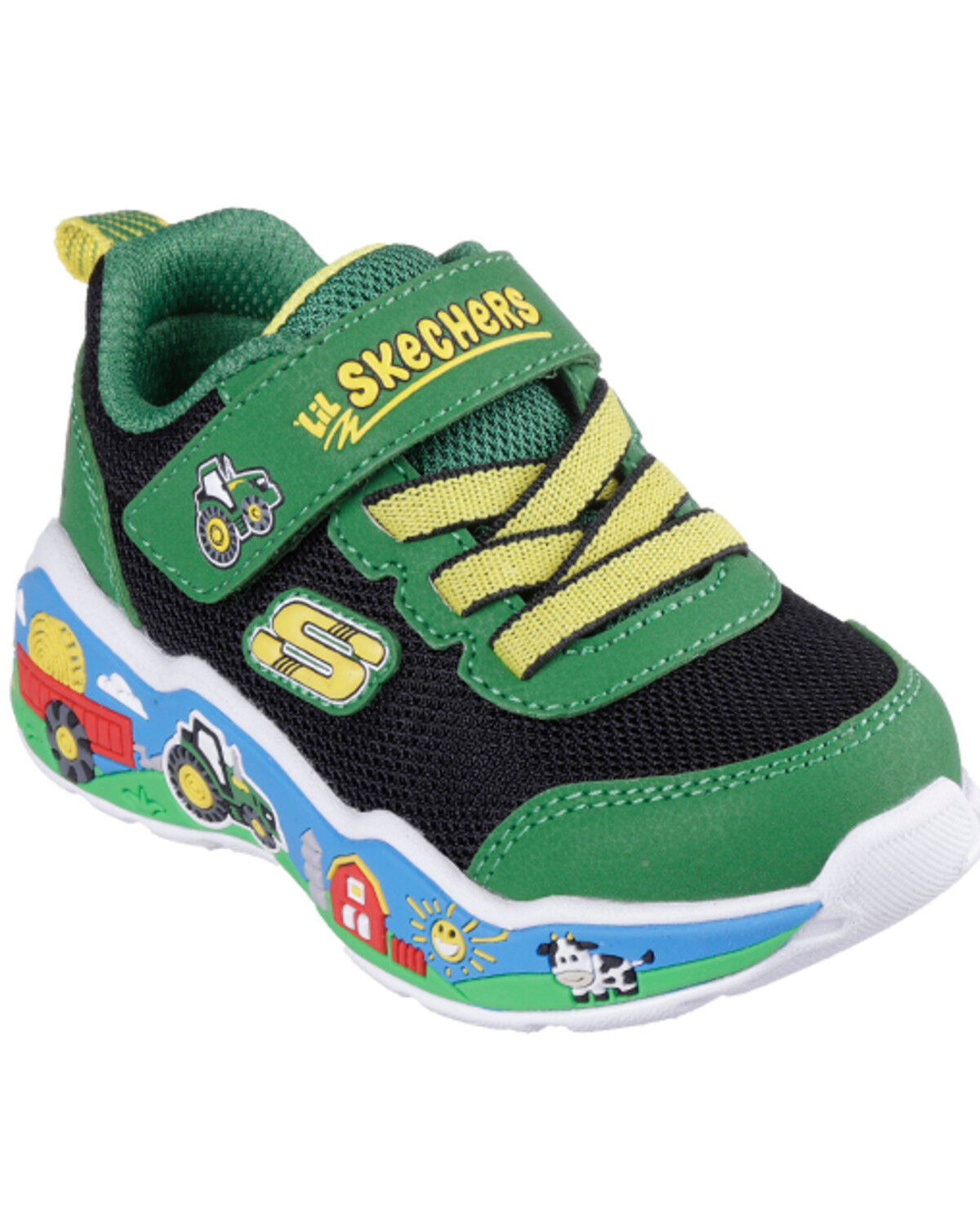 Image #1 - Skechers X John Deere Toddler Boys' Play Scene Barn-Squad Buddies Shoes - Round Toe, Green, hi-res