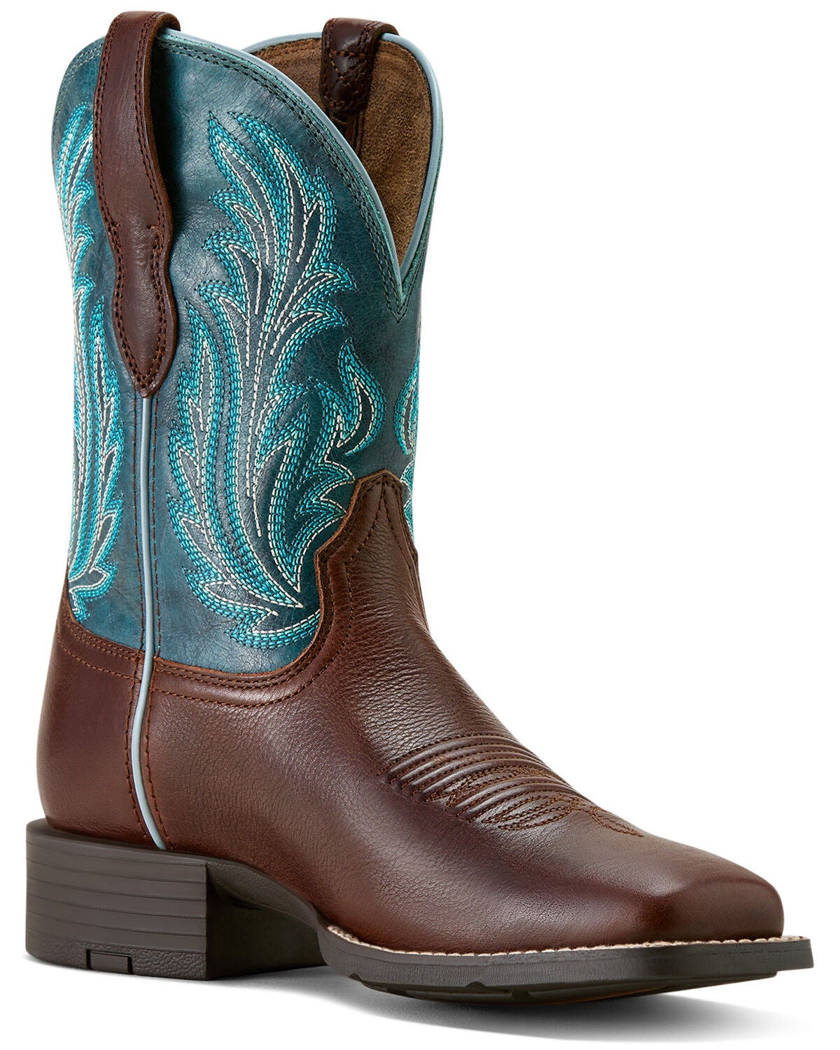 Image #1 - Ariat Women's Round Up Filly Performance Western Boots - Broad Square Toe, Blue, hi-res