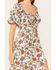 Rock & Roll Denim Women's Floral Print Puff Sleeve Dress, Red/white/blue, hi-res