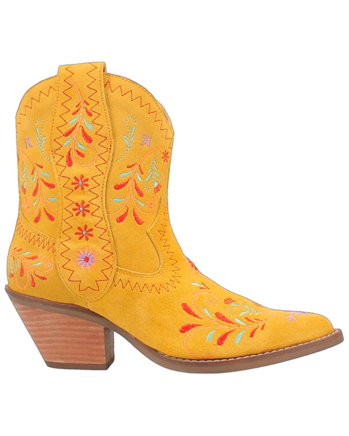 Image #2 - Dingo Women's Sugar Bug Suede Fashion Booties - Round Toe, Yellow, hi-res
