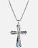 Image #1 - Montana Silversmiths Still Waters Turquoise Cross Necklace, Silver, hi-res