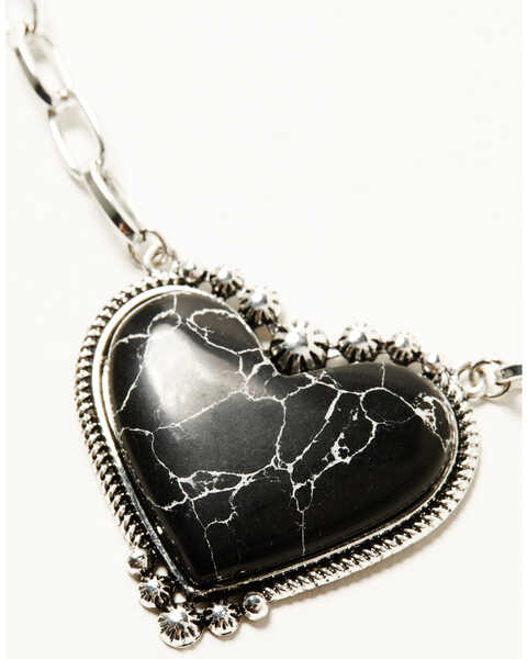 Image #2 - Shyanne Women's Boho Heart Pendant Necklace , Black, hi-res