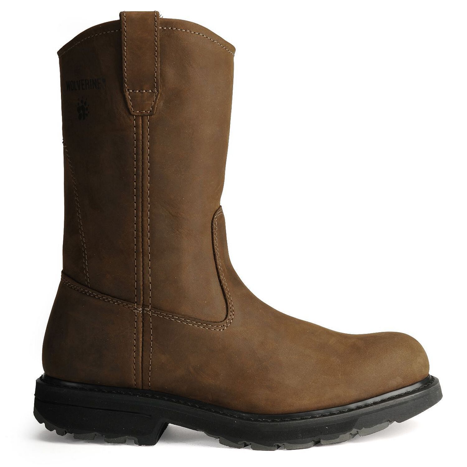 Image #7 - Wolverine Men's Nubuck Wellington Pull On Work Boots - Soft Toe, Brown, hi-res