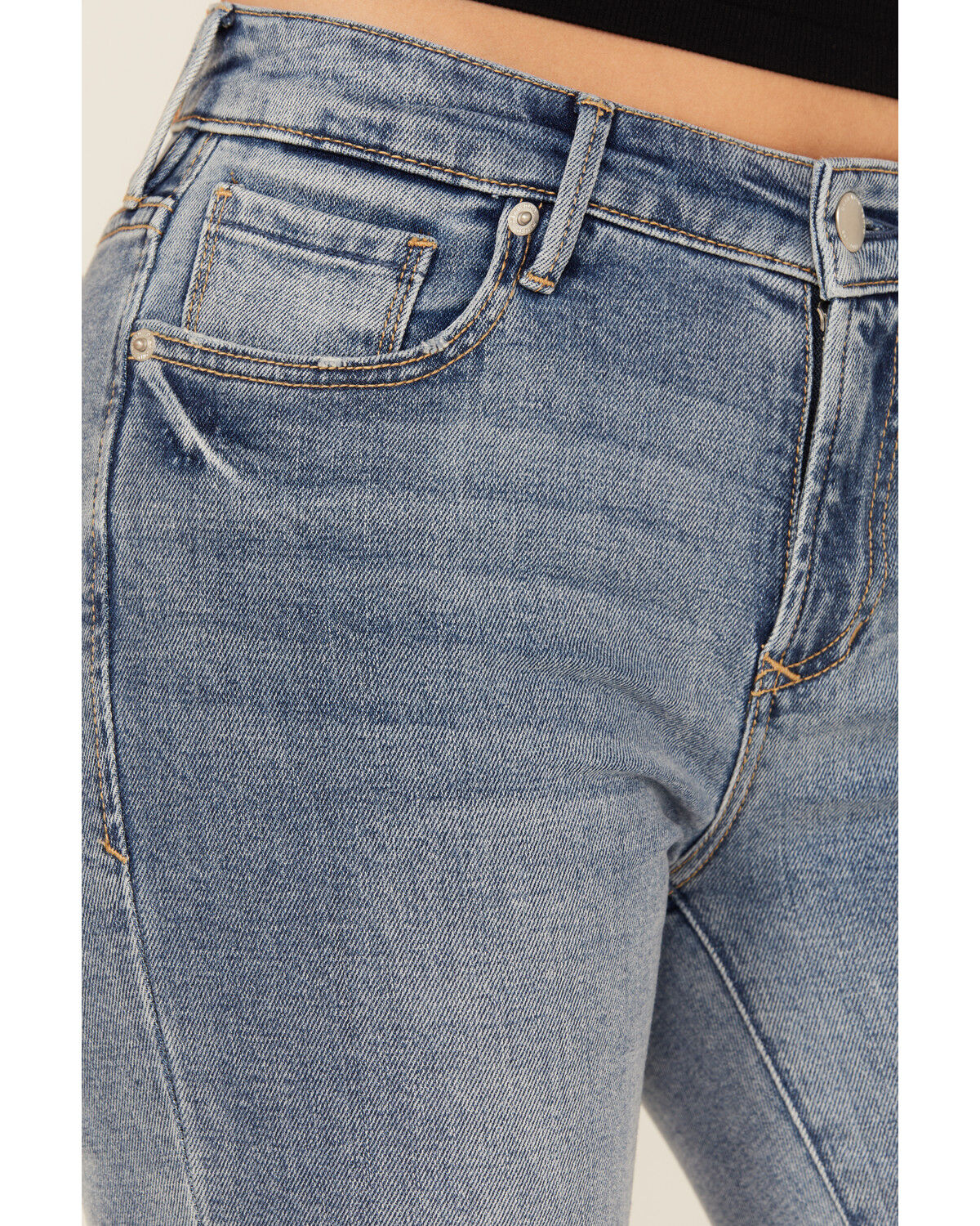 Image #2 - Dear John Women's Jaxtyn Medium Wash Mid Rise Bootcut Stretch Denim Jeans, Medium Wash, hi-res