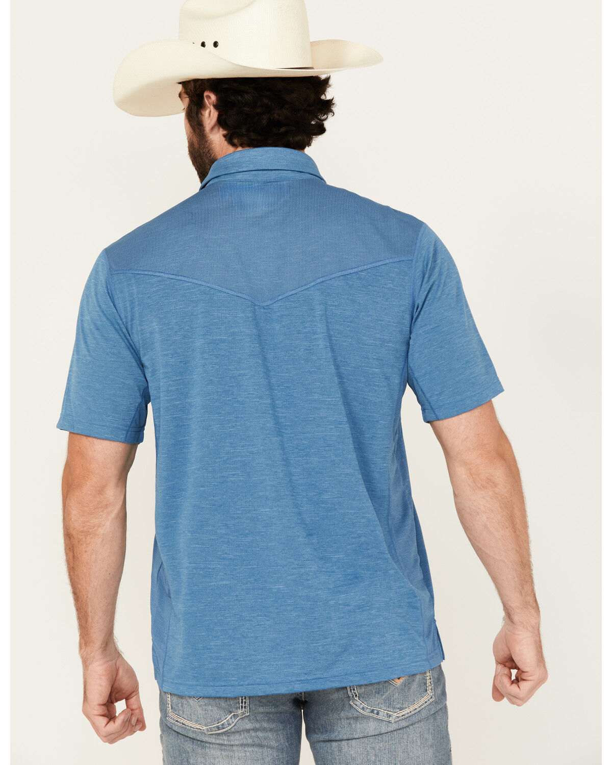 Image #4 - Wrangler Men's Solid Short Sleeve Performance Polo, Blue, hi-res