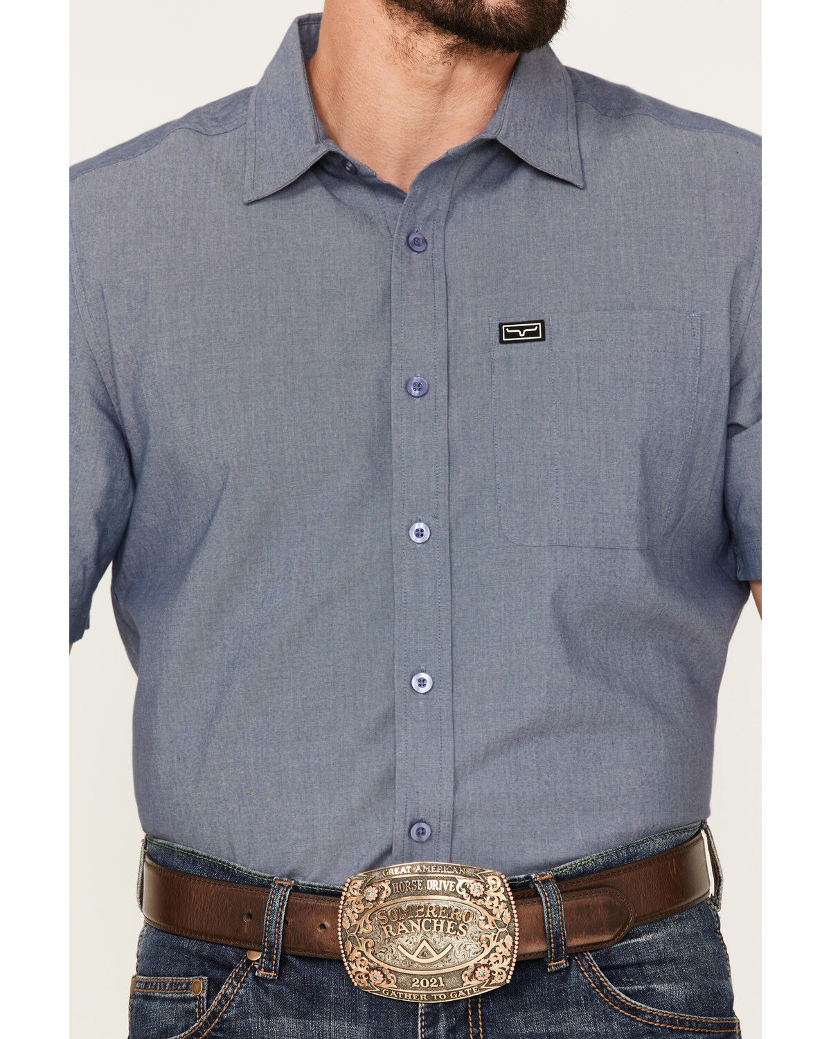 Image #3 - Kimes Ranch Lineville Performance Short Sleeve Button-Down Shirt, Navy, hi-res