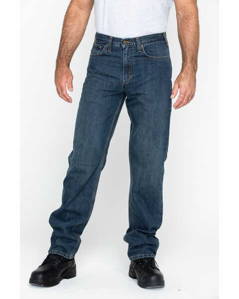 Image #2 - Carhartt Men's Holter Relaxed Fit Straight Leg Jeans, Dark Stone, hi-res