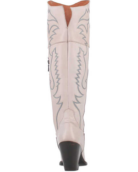 Image #5 - Dan Post Women's Loverfly Tall Western Boots - Snip Toe , White, hi-res
