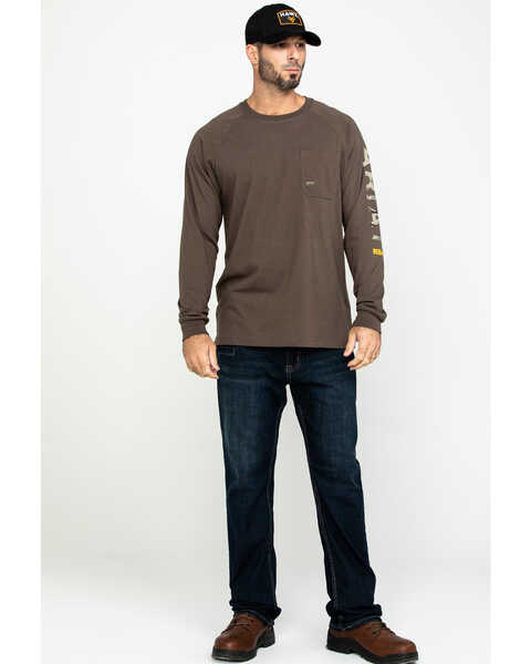 Image #6 - Ariat Men's Moss Green Rebar Cotton Strong Long Sleeve Work Shirt - Big & Tall , Moss Green, hi-res