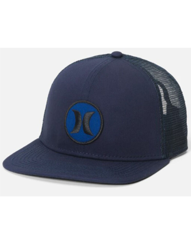Hurley Men's Circle Logo Patch Mesh-Back Trucker Cap , Blue, hi-res